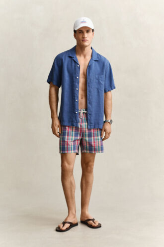 Zwemshort met Madras-ruit