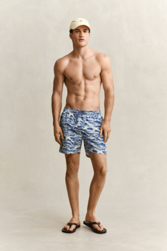 Zwemshorts met golvenprint