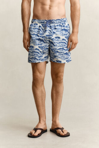 Zwemshorts met golvenprint